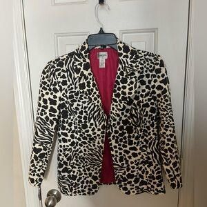 Chico’s Black and White Animal Print size small
